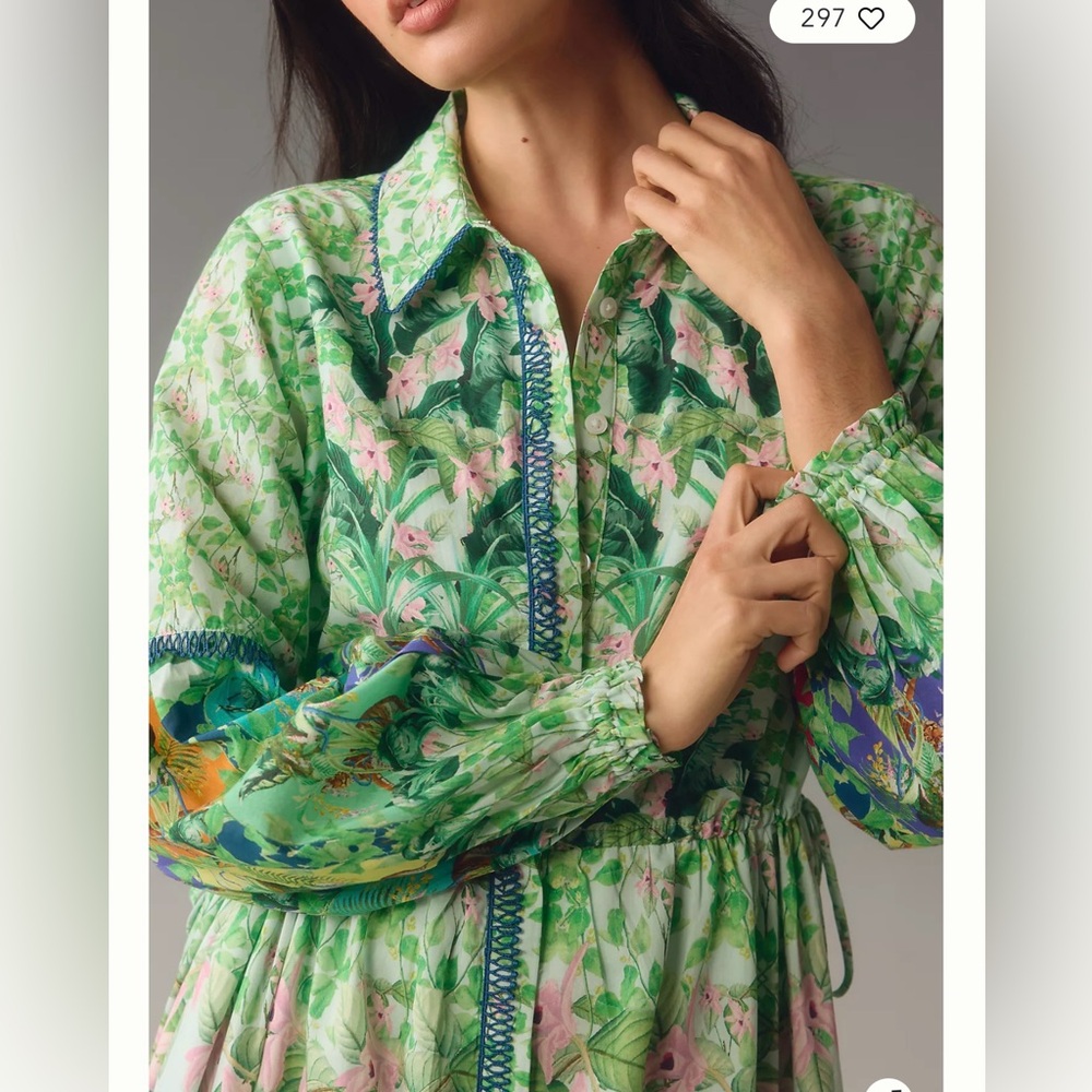 Anthropologie the Eleanora Long Sleeve Maxi Dress Size L - Picture 4 of 16